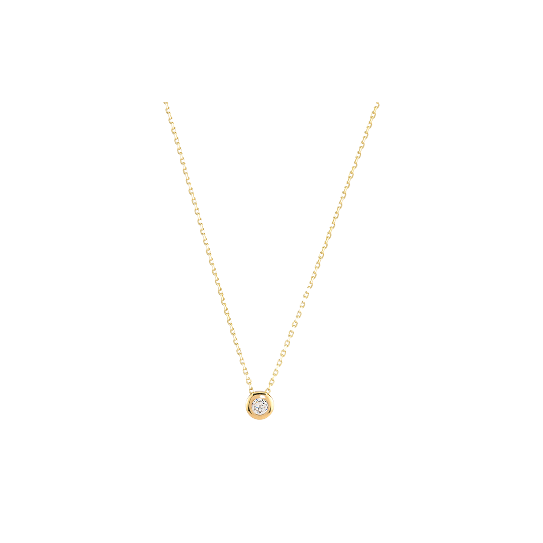 Solina – 375er Echtgoldkette mit rundem Zirkonia-Anhänger