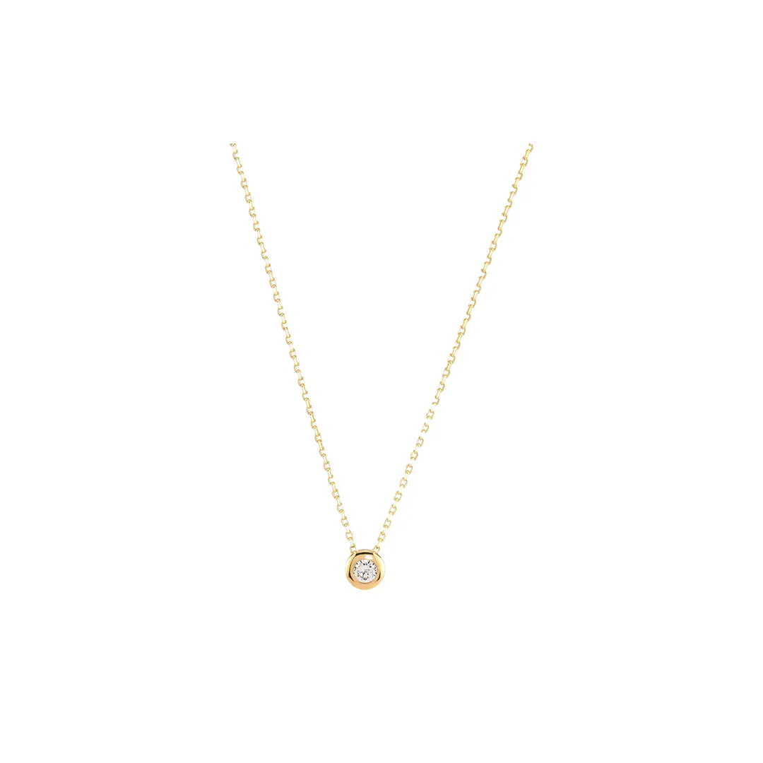 Solina – 375er Echtgoldkette mit rundem Zirkonia-Anhänger Suzan Gold