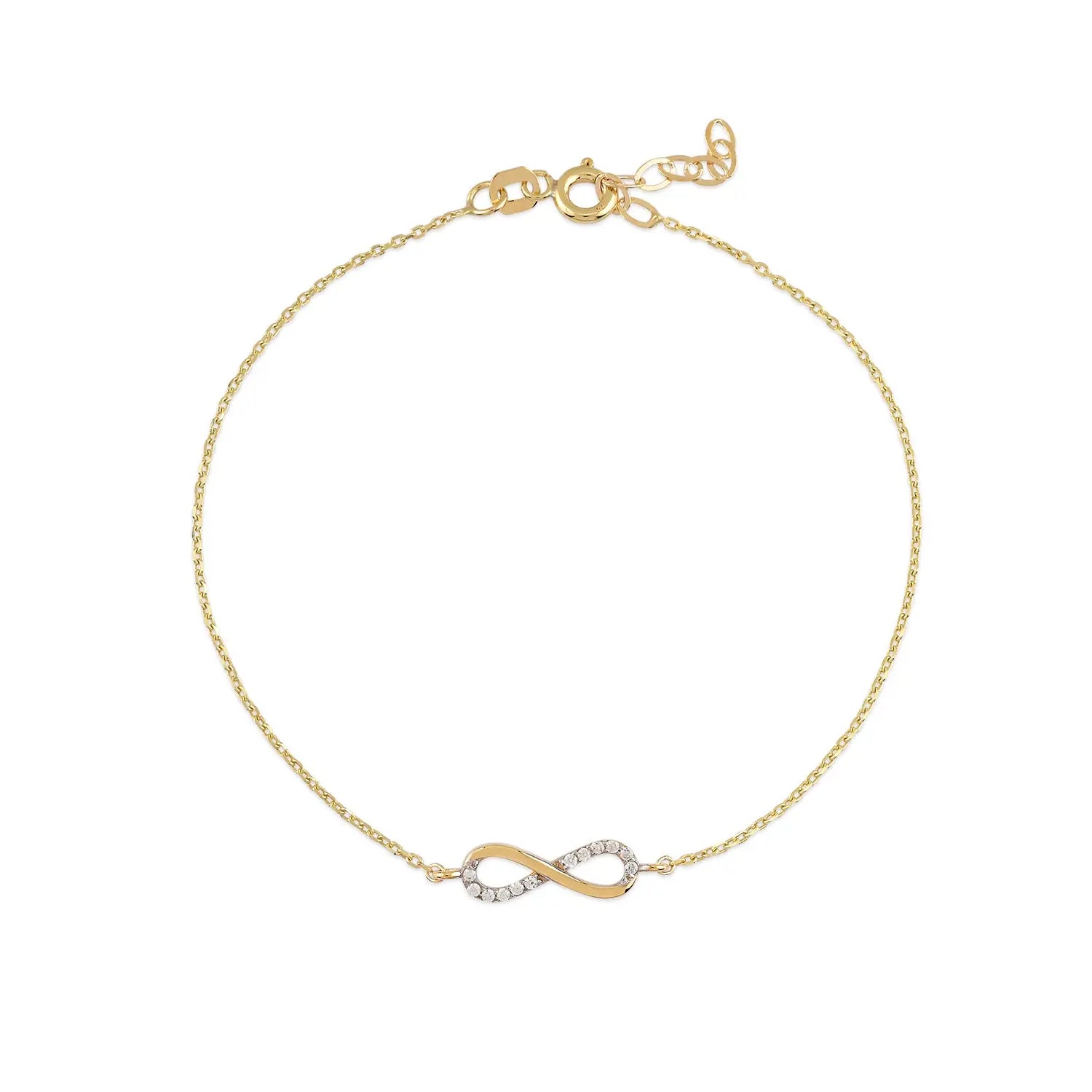 Infinity Glow – 375er Goldarmband mit Zirkonia & Unendlichkeitsanhänger Suzan Gold