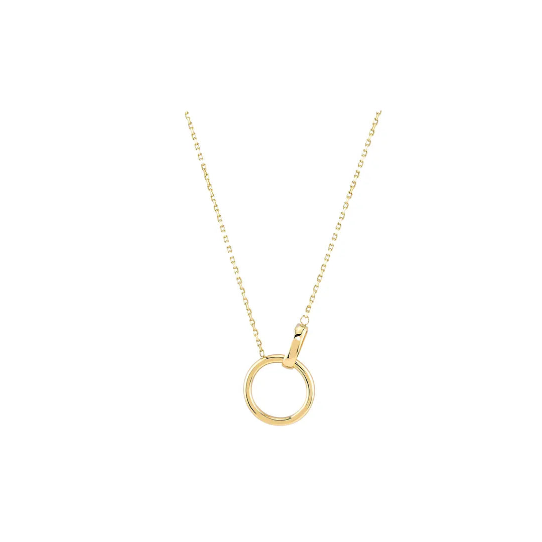 Goldora – 375er Echtgoldkette mit poliertem Kreisanhänger Suzan Gold