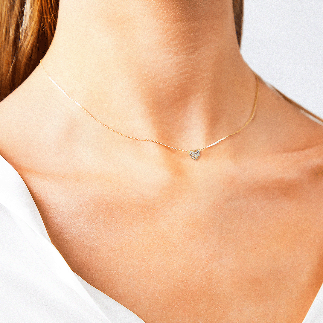 Heartella – 375er Echtgoldkette mit Herzanhänger & Zirkonia