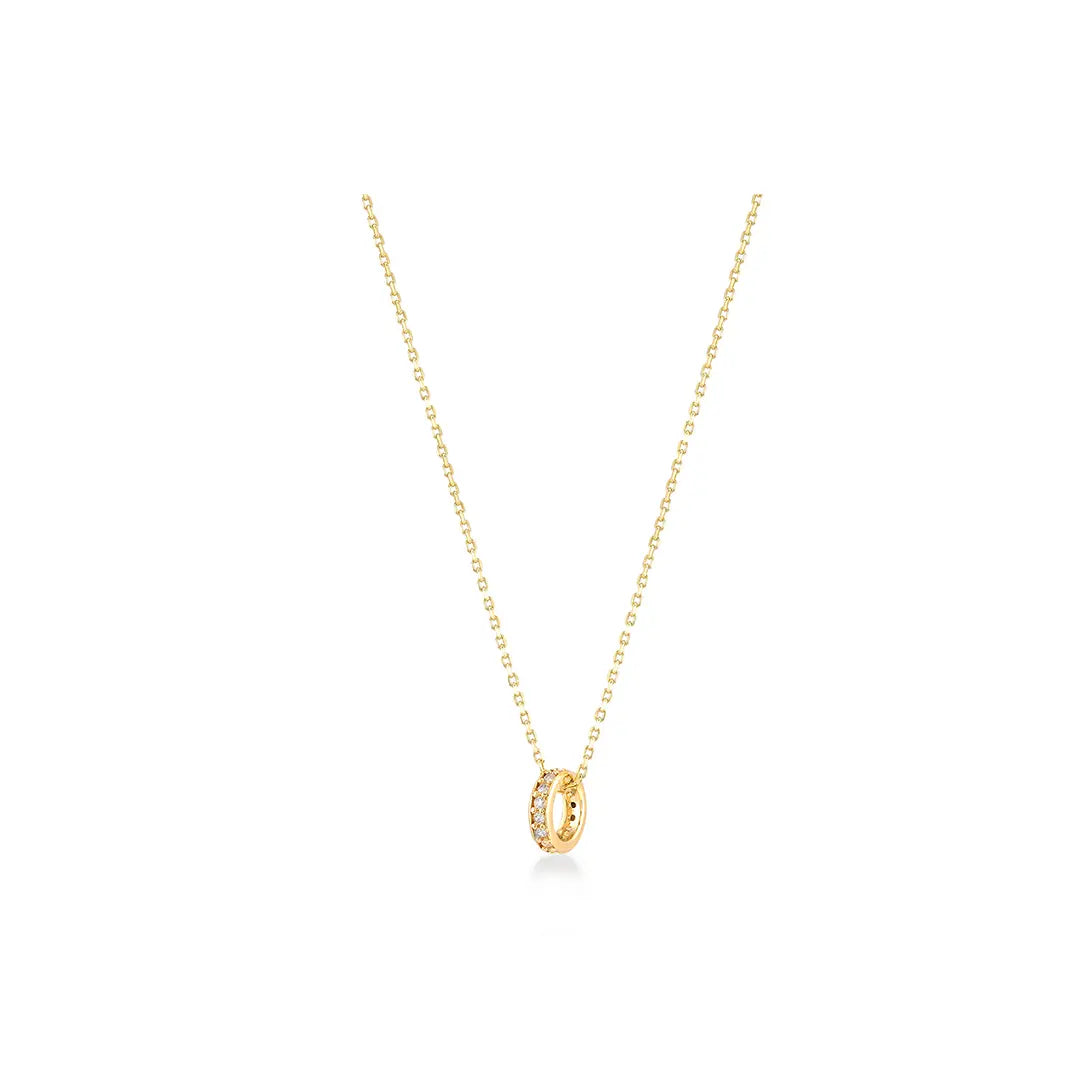 Cirquella – 375er Echtgoldkette mit Ringanhänger & Zirkonia Suzan Gold