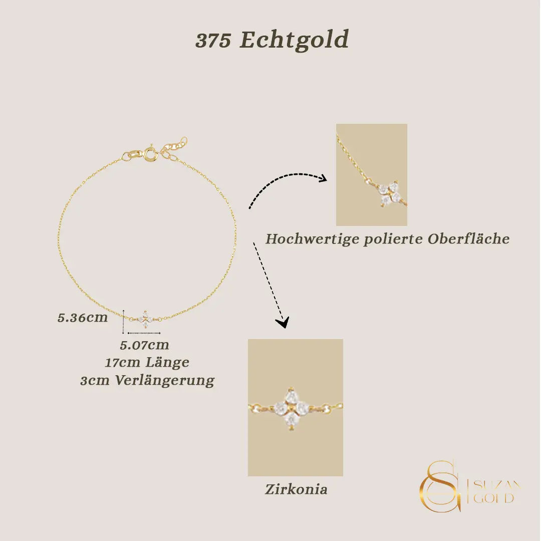 Stellaria – 375er Echtgoldarmband mit Zirkonia-Stern Suzan Gold