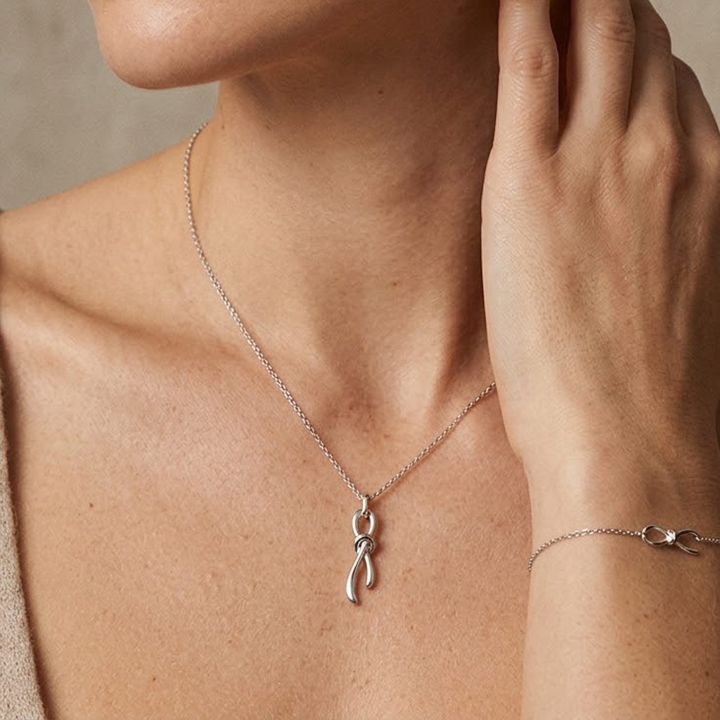 Nodessa – 925 Silber Schmuckset vergoldet mit Knoten Anhänger Suzan Gold