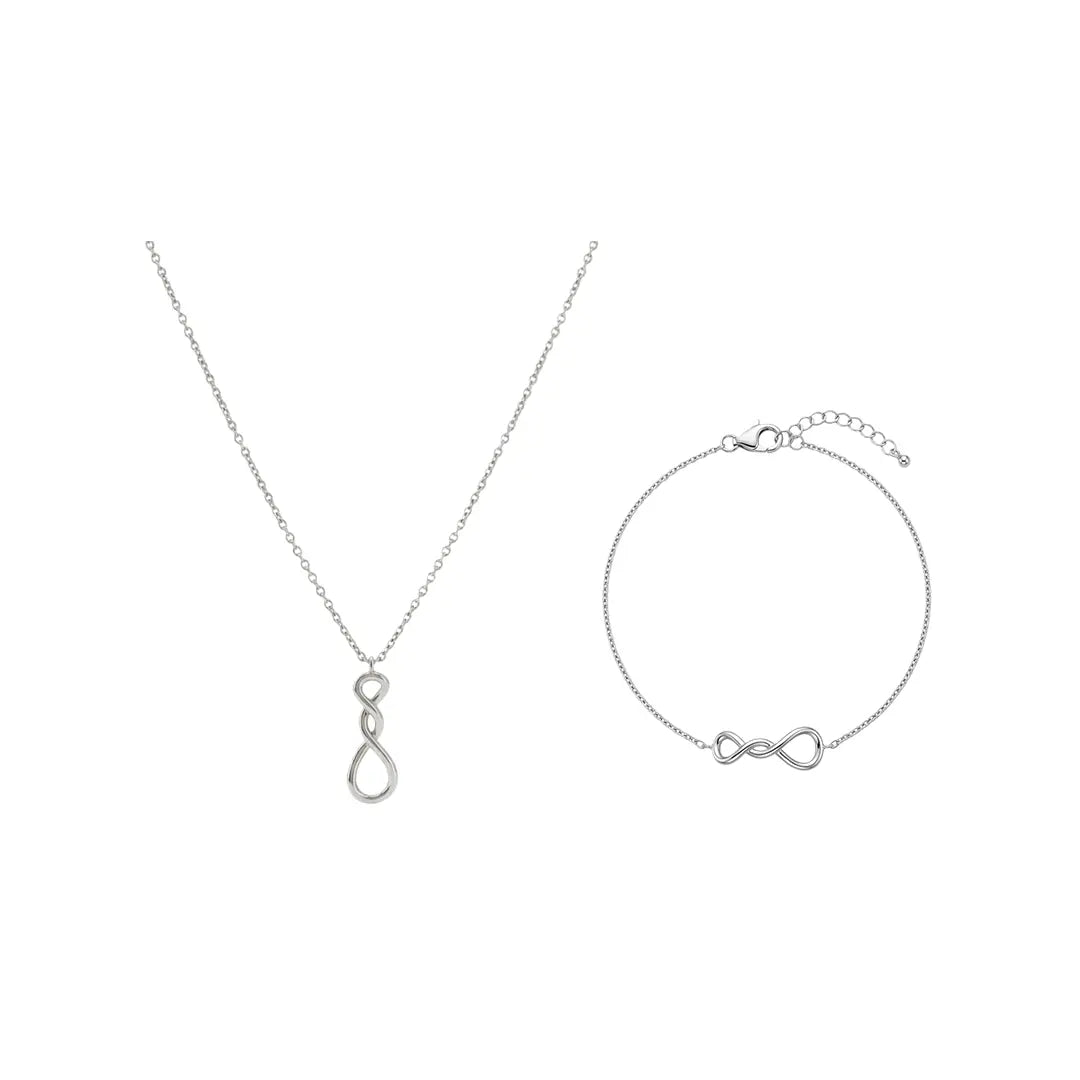 Infinitra Set – 925 Silber Schmuckset mit Unendlichkeits Kette & Armband Suzan Gold