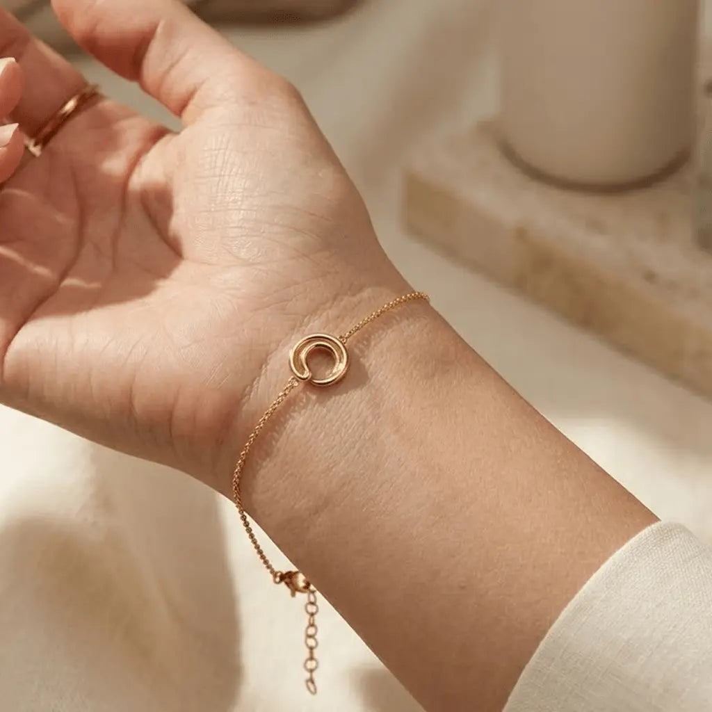 Kreis Armband 925 Sterling Silber – Damen Armband - Suzan Gold