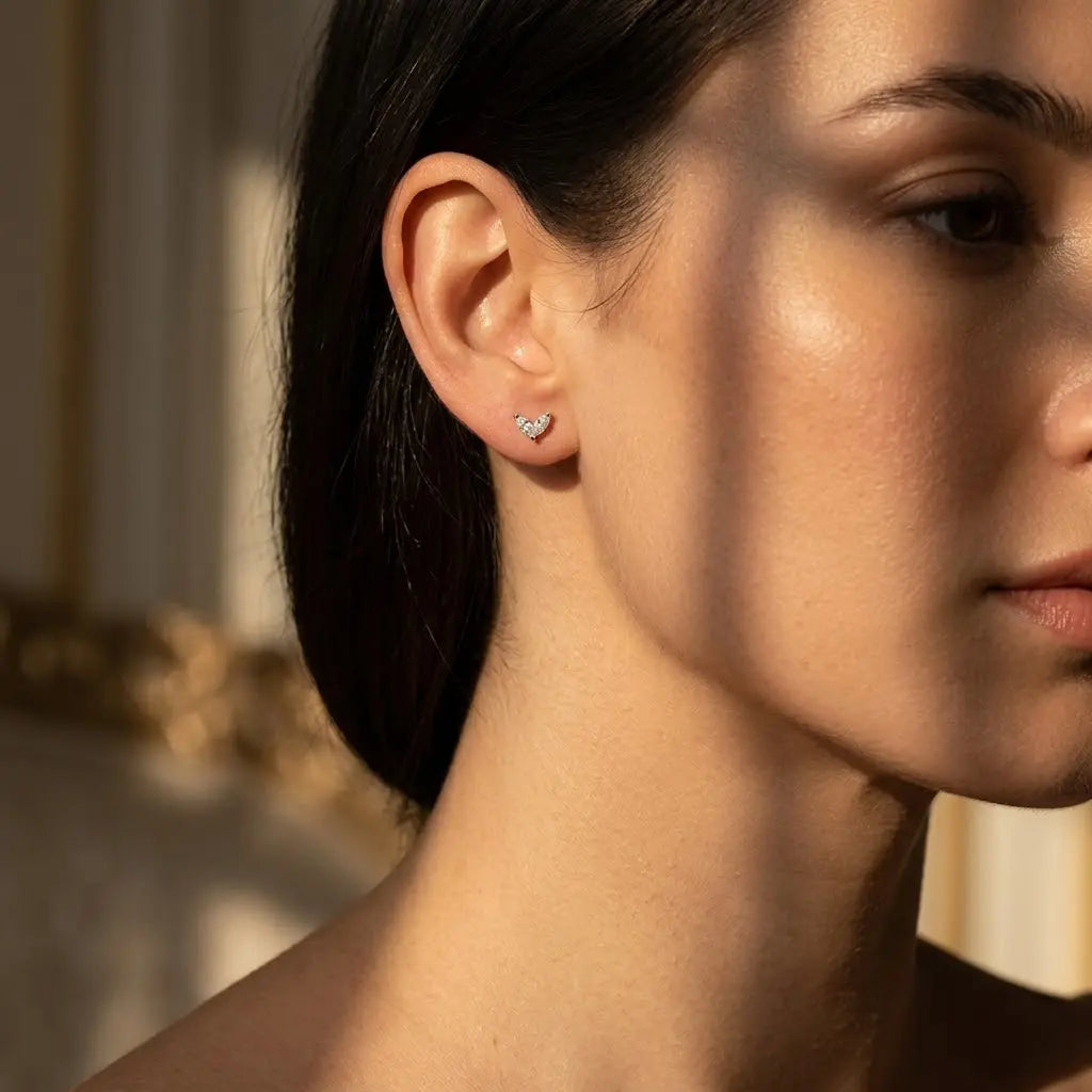 Marquise Stud Earrings – 925 Sterling Silber Ohrstecker Zirkonia - Suzan Gold