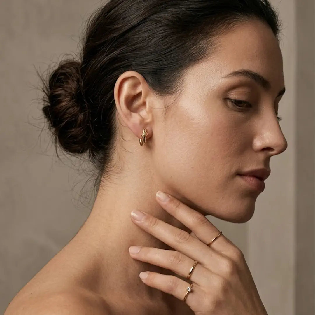 Knot Hoop Earrings – 925 Sterling Silber Creolen Knoten - Suzan Gold