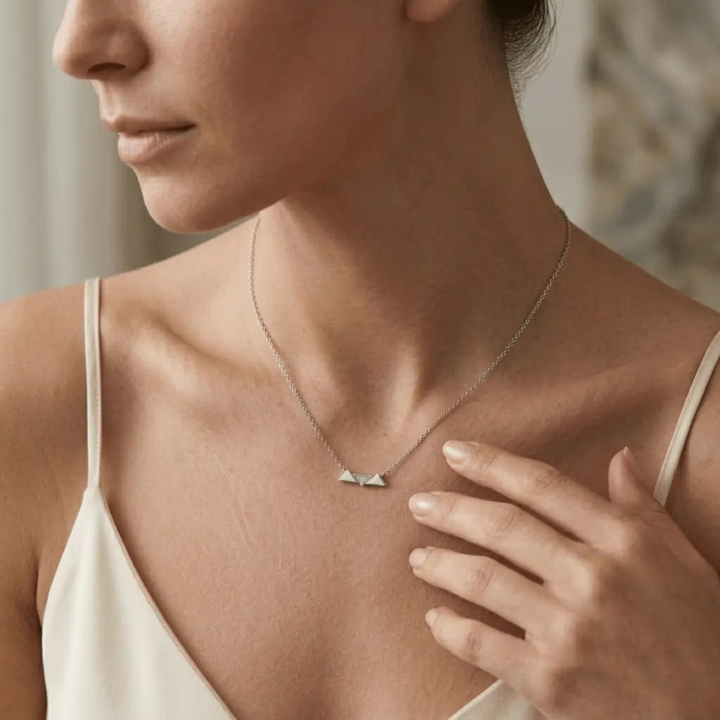 Dreieck Halskette 925 Sterling Silber – Damen Kette - Suzan Gold