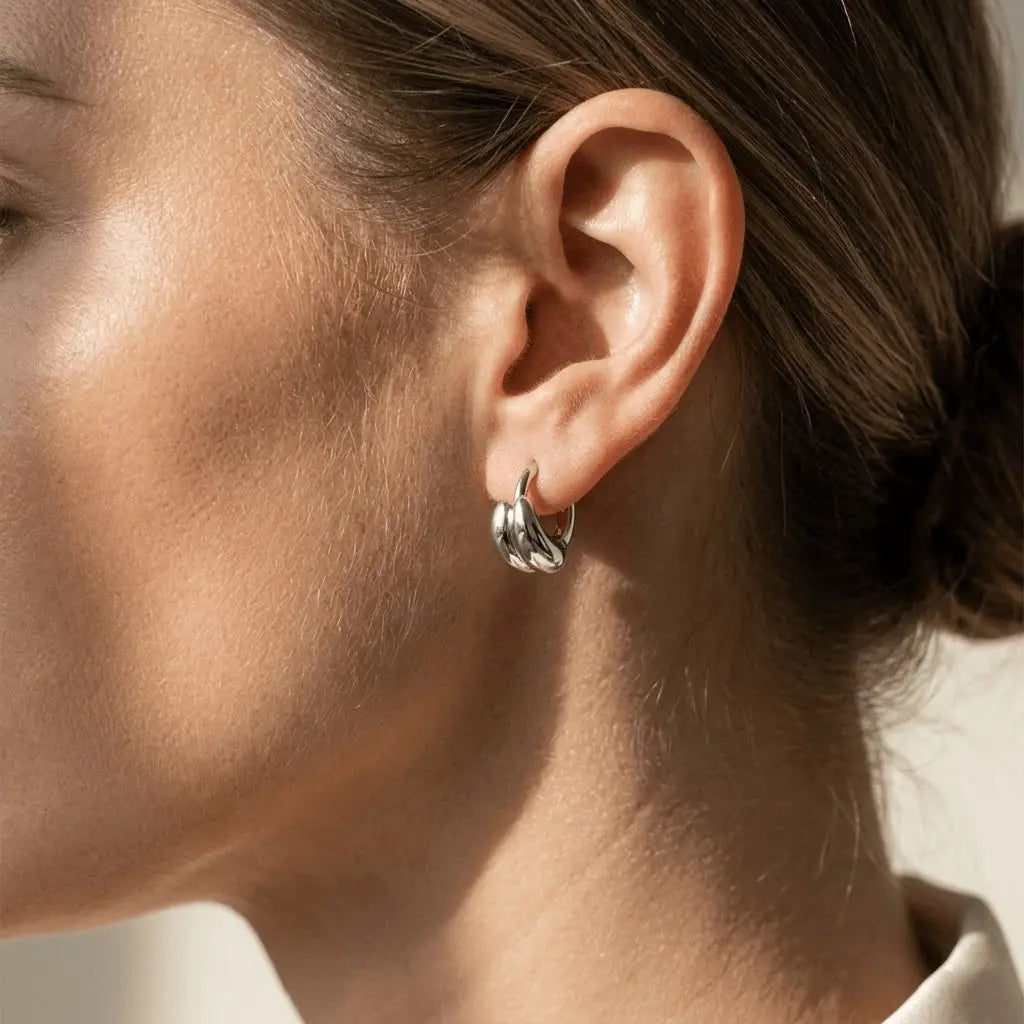 Creolen Ohrringe 925 Sterling Silber – Damen Ohrringe - Suzan Gold