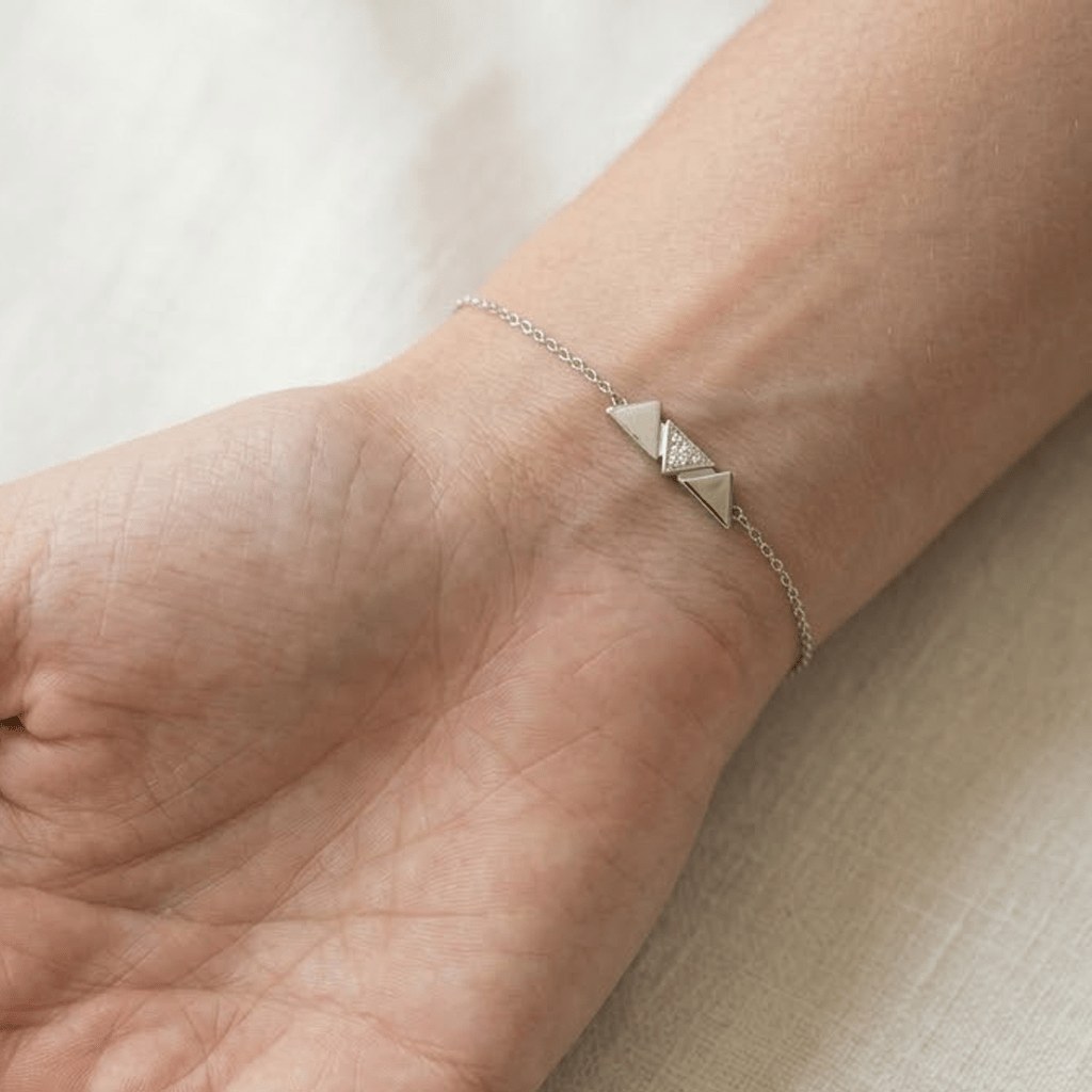 Dreieck Armband 925 Sterling Silber – Damen Armband Zirkonia - Suzan Gold