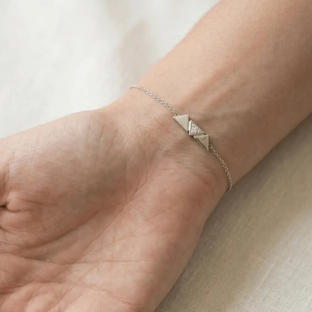 Dreieck Armband 925 Sterling Silber – Damen Armband Zirkonia - Suzan Gold