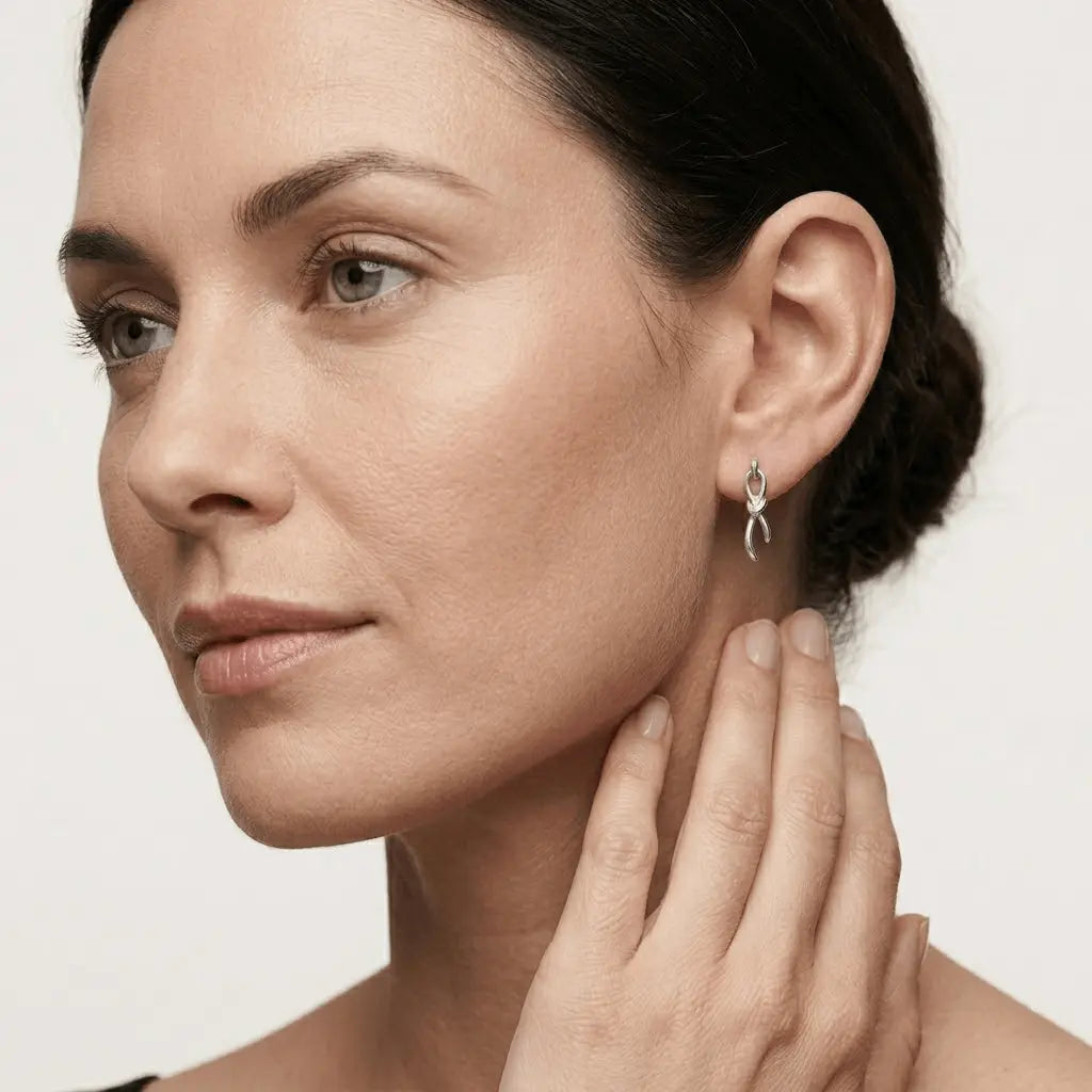 Knot Drop Earrings – 925 Sterling Silber Ohrringe Knoten Anhänger - Suzan Gold