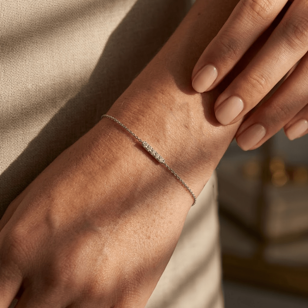 Bar Armband Zirkonia – 925 Sterling Silber Armband - Suzan Gold