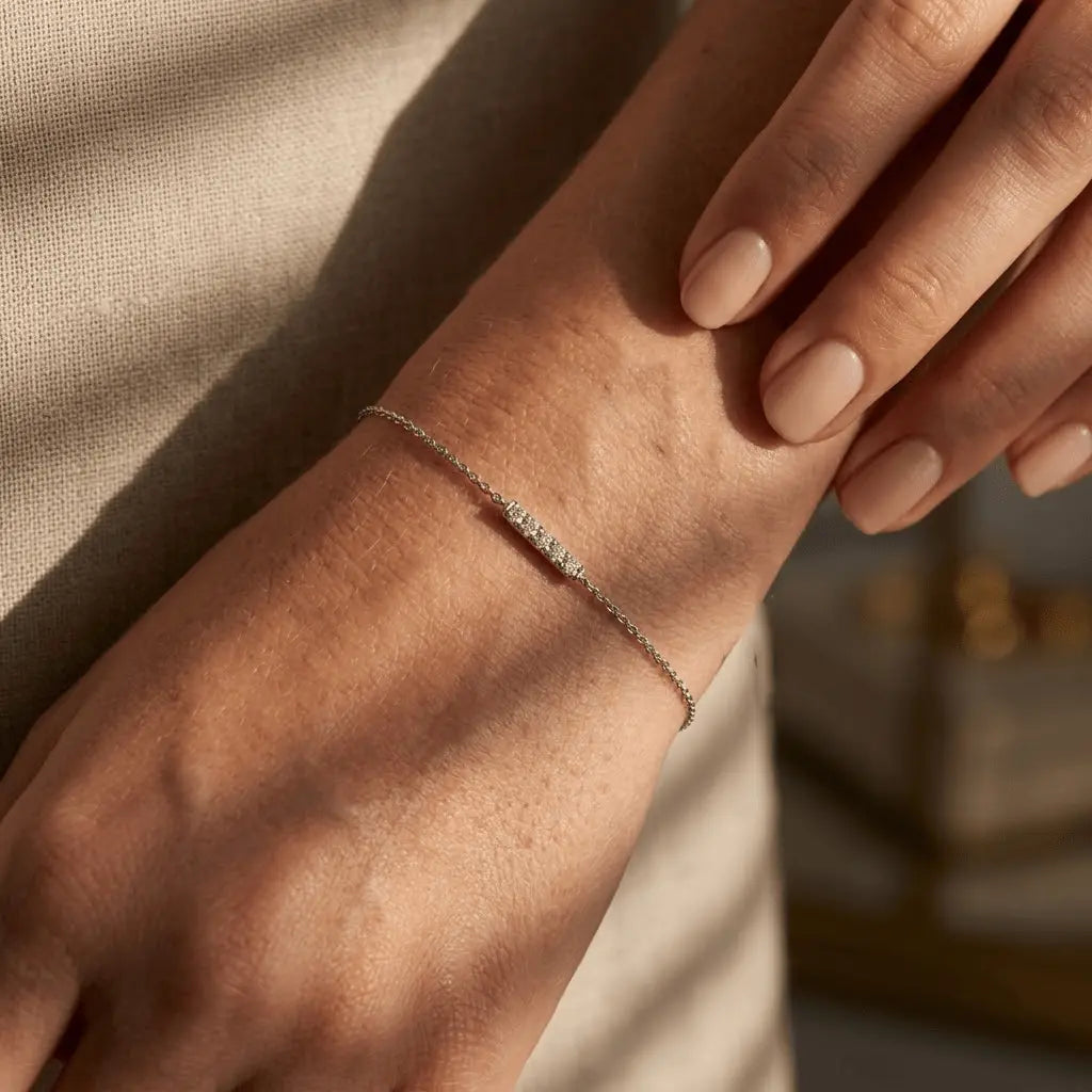 Bar Armband Zirkonia – 925 Sterling Silber Armband - Suzan Gold