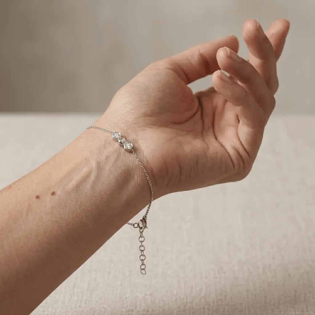 Crystal Trio Bracelet – 925 Sterling Silber Armband mit Zirkonia Steinen - Suzan Gold