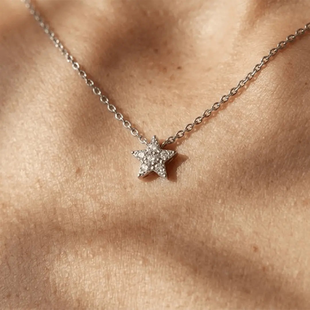 Stern Halskette Zirkonia – 925 Sterling Silber Halskette - Suzan Gold