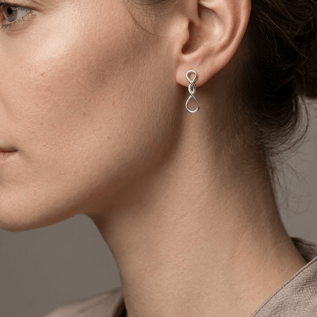 Infinity Knot Earrings – 925 Sterling Silber Ohrringe Unendlichkeitsknoten - Suzan Gold