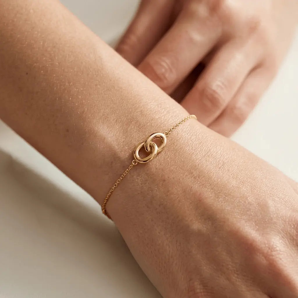 Glieder Armband 925 Sterling Silber – Damen Armband Knoten Design - Suzan Gold