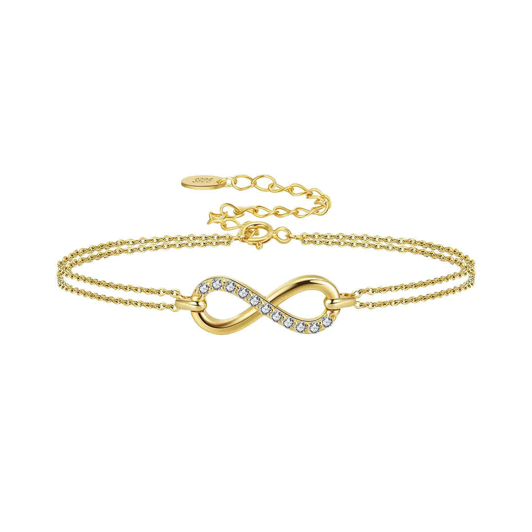 Eternelle – Zartes Armband mit Unendlichkeitszeichen aus 925 Silber Suzan Gold