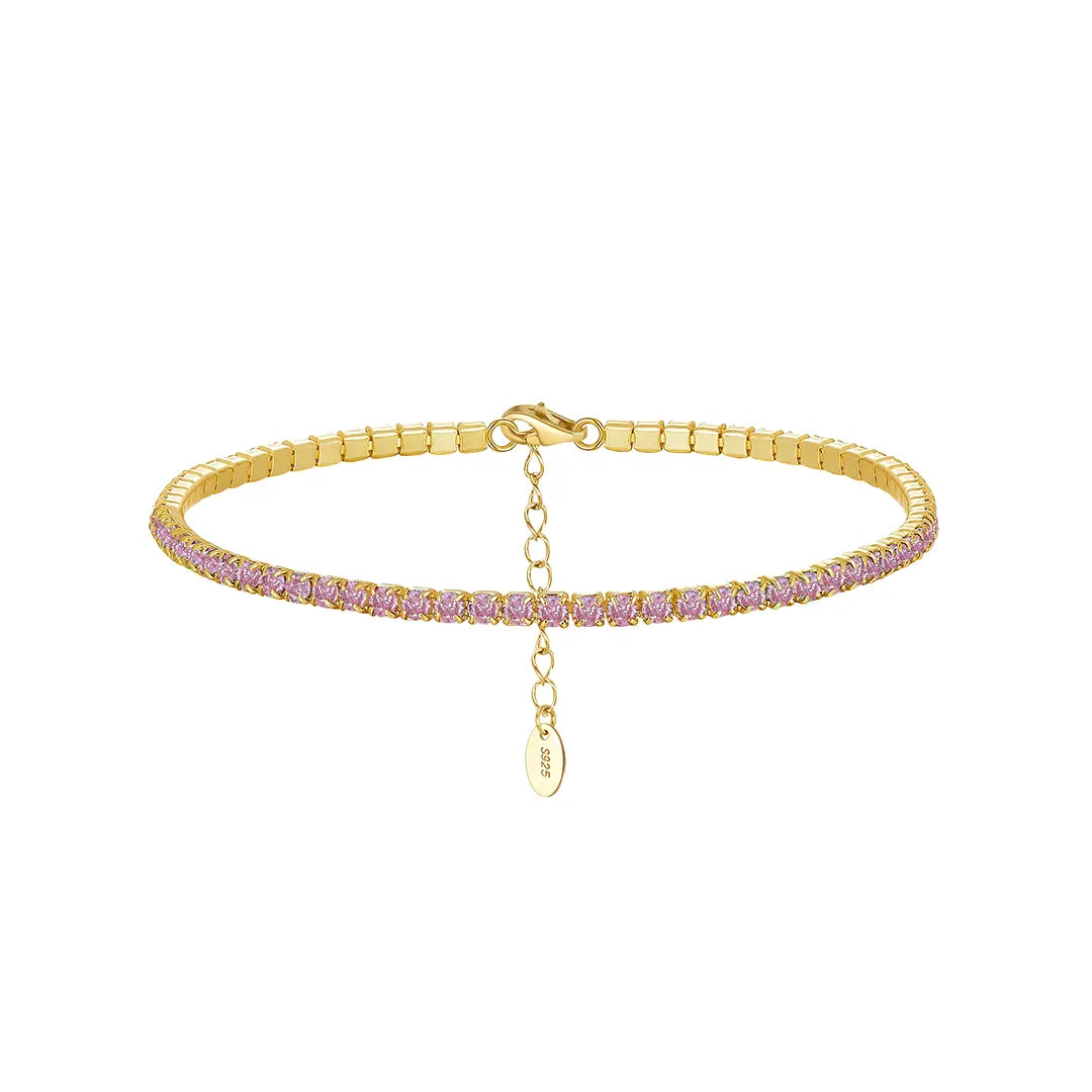 Stardust Line – Feines Tennisarmband aus 925 Silber, verstellbar & funkelnd Suzan Gold
