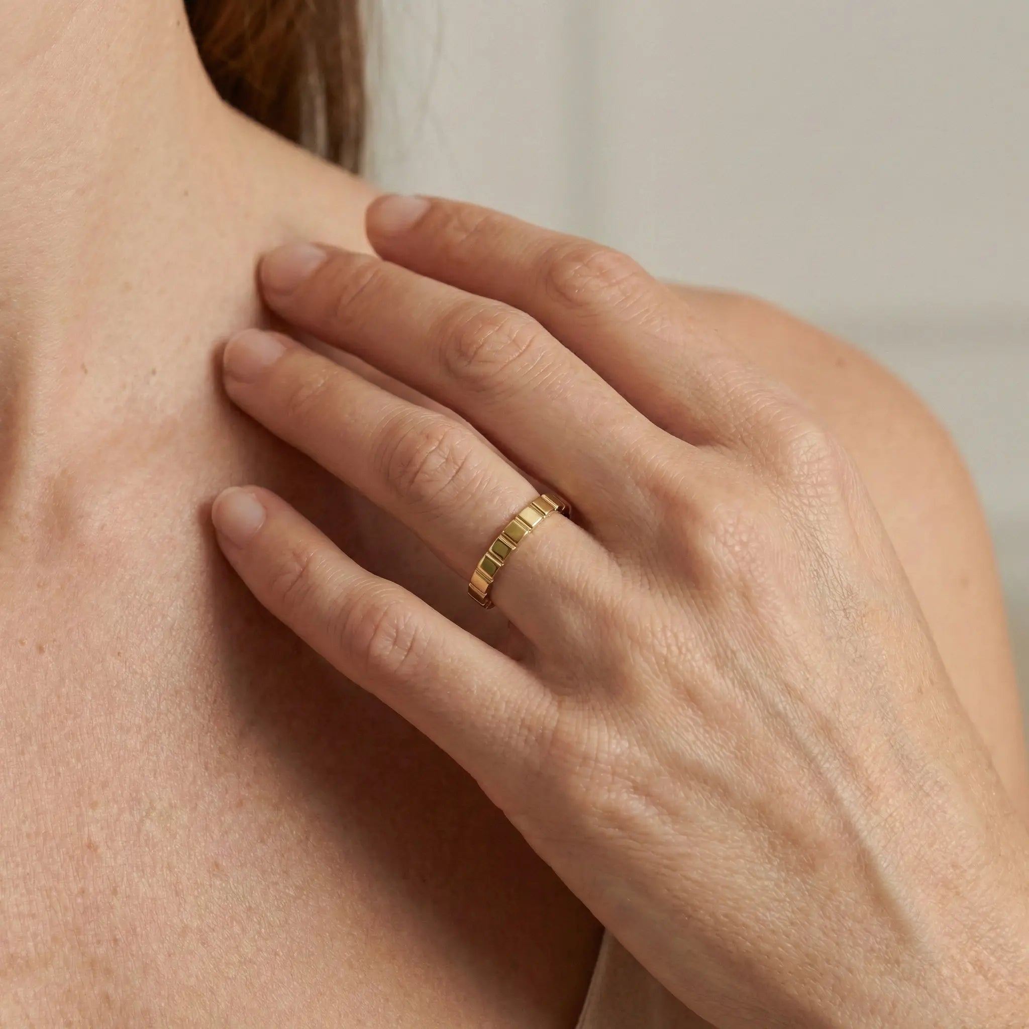 Blockline – 375 Echtgold Ring facettiert - Suzan GoldRing