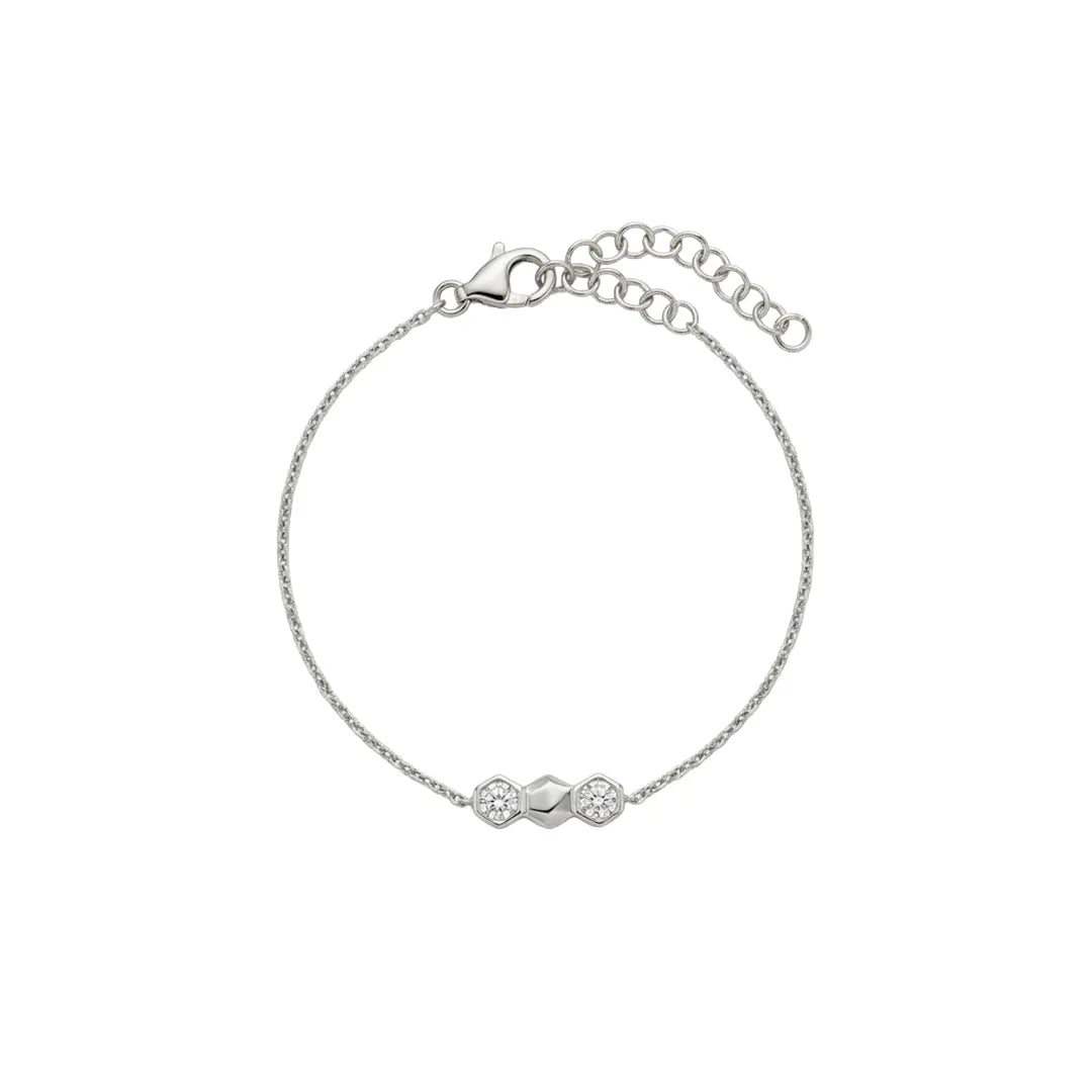 Crystal Trio Bracelet – 925 Sterling Silber Armband mit Zirkonia Steinen - Suzan Gold