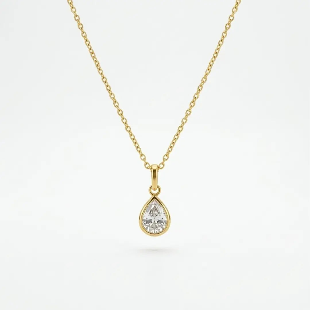 Crystal Drop Necklace – 925 Sterling Silber Halskette mit Zirkonia Tropfen Anhänger - Suzan Gold