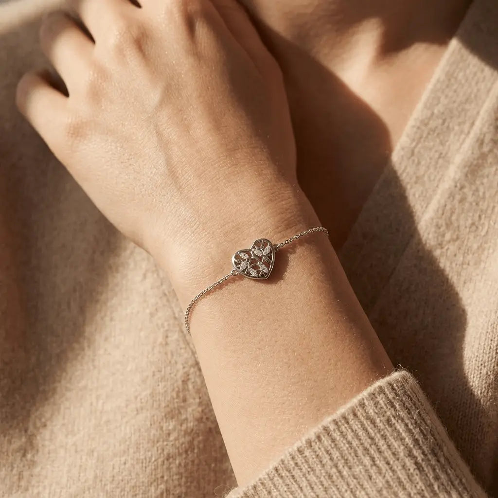 Herz Armband Zirkonia – 925 Sterling Silber Armband - Suzan Gold