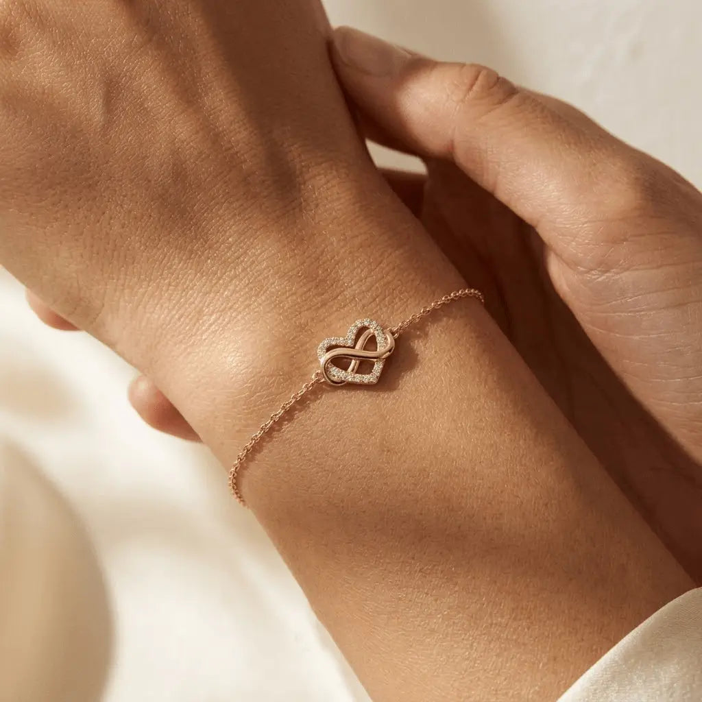 Unendlichkeit Herz Armband 925 Sterling Silber – Damen Armband - Suzan Gold
