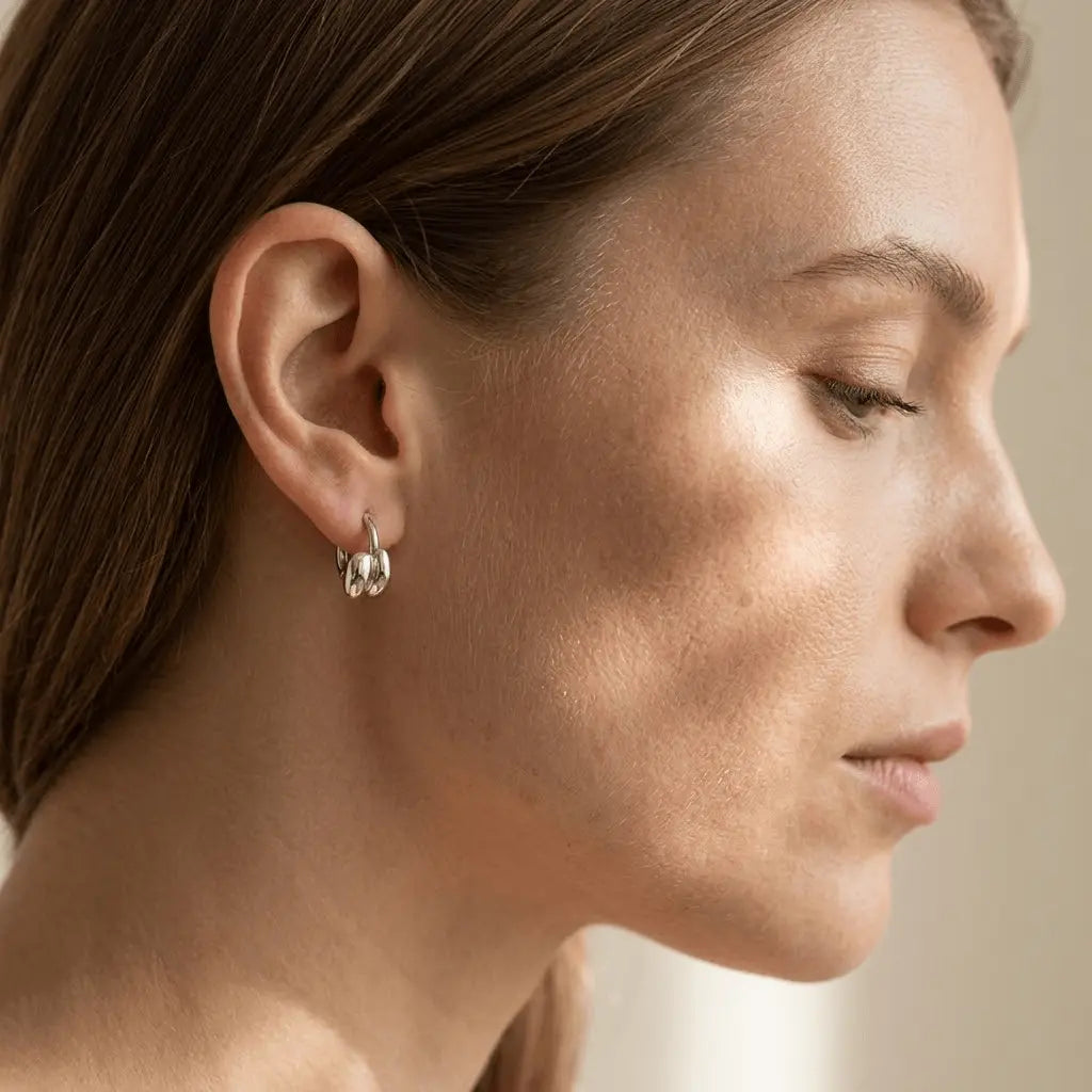 Creolen Ohrringe 925 Sterling Silber – Damen Ohrringe - Suzan Gold