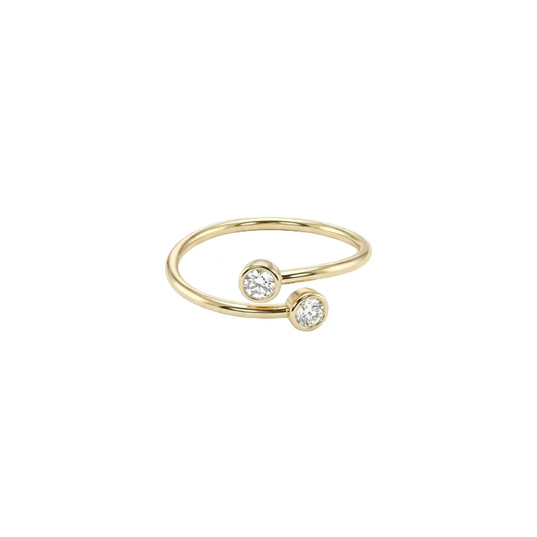 Twinlight Ring aus 375 Gelbgold mit Zirkonia, filigraner Schmuck für Damen, eleganter zeitloser Klassiker.