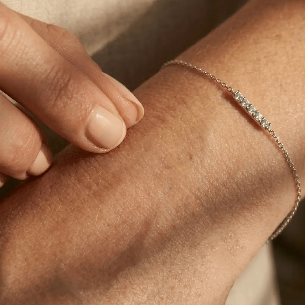 Bar Armband Zirkonia – 925 Sterling Silber Armband - Suzan Gold