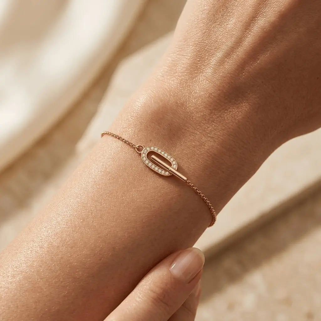 Glieder Armband 925 Sterling Silber – Damen Armband Zirkonia - Suzan Gold