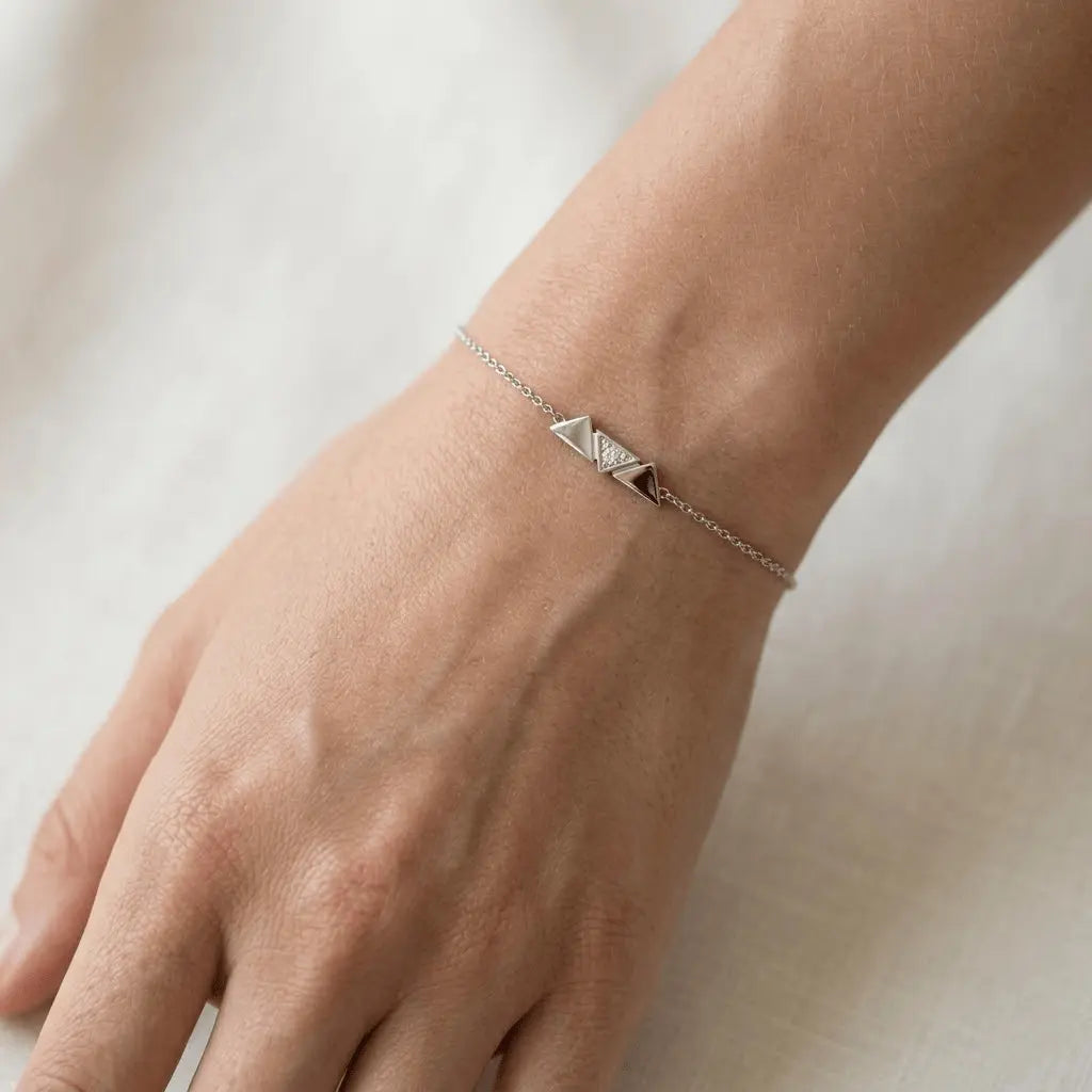 Dreieck Armband 925 Sterling Silber – Damen Armband Zirkonia - Suzan Gold