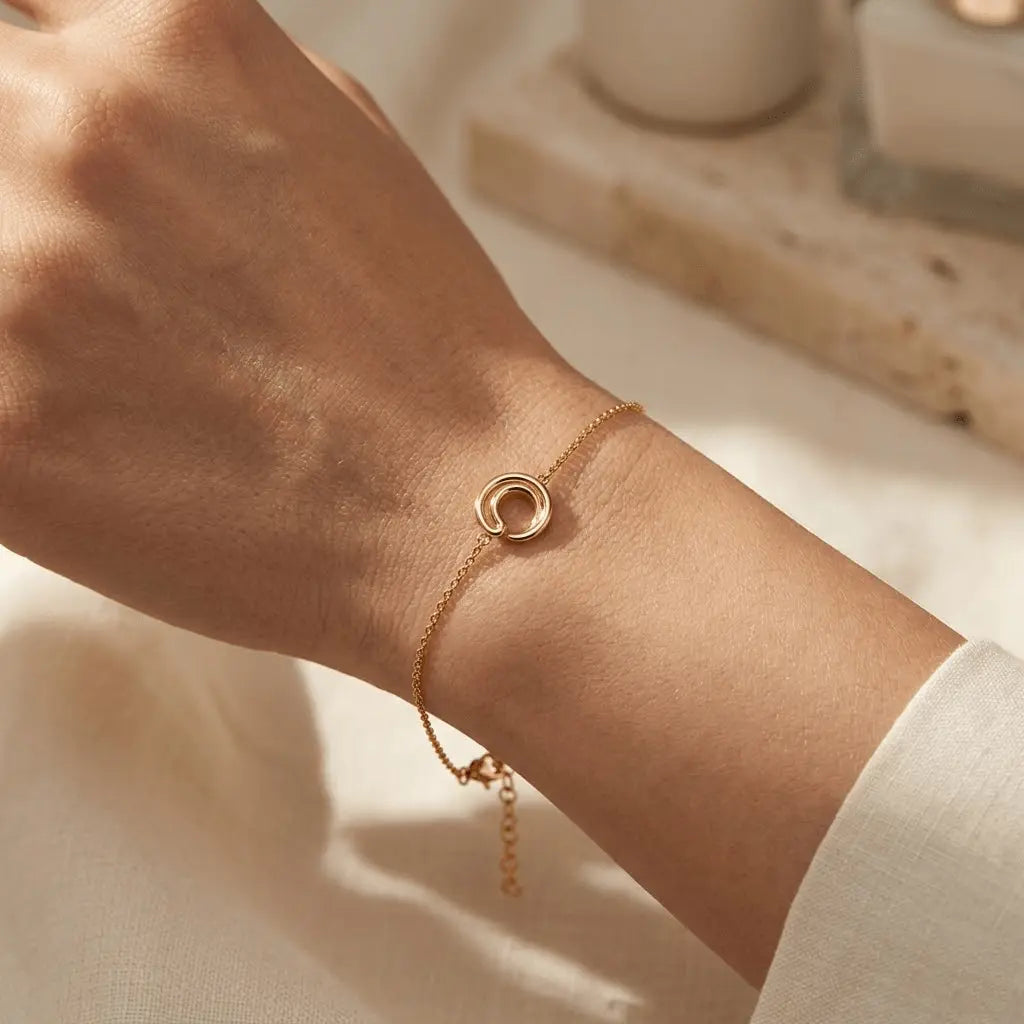 Kreis Armband 925 Sterling Silber – Damen Armband - Suzan Gold