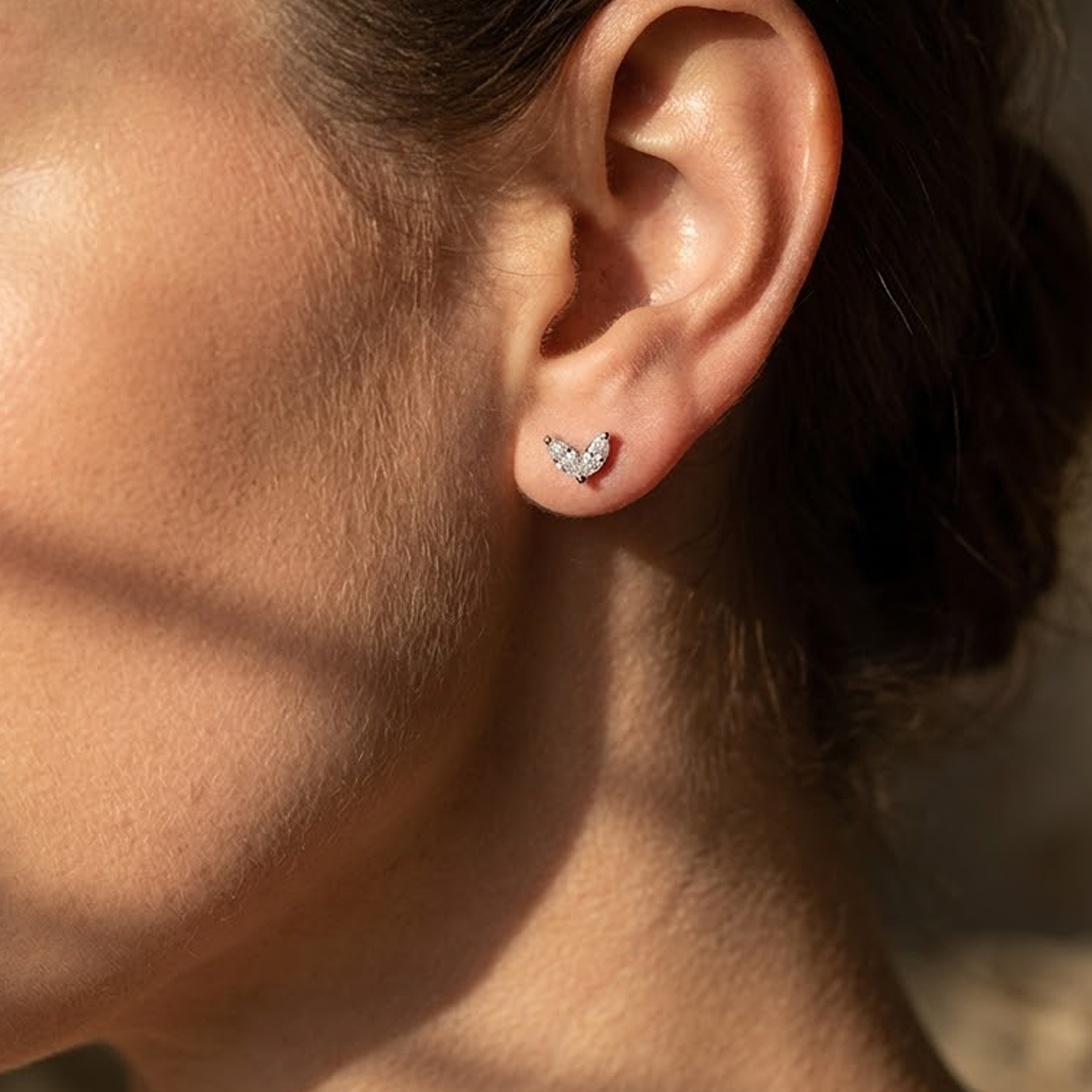 Marquise Stud Earrings – 925 Sterling Silber Ohrstecker Zirkonia - Suzan Gold