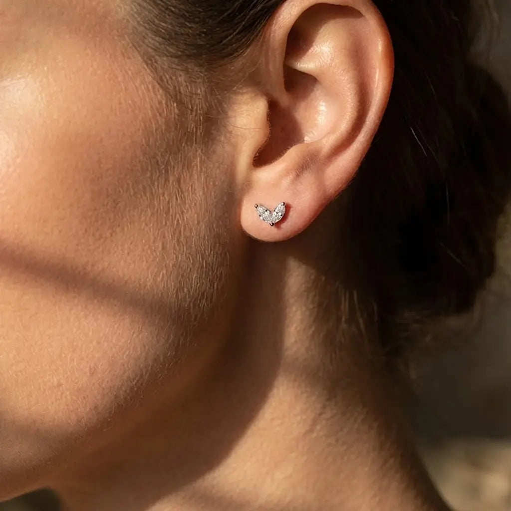 Marquise Stud Earrings – 925 Sterling Silber Ohrstecker Zirkonia - Suzan Gold