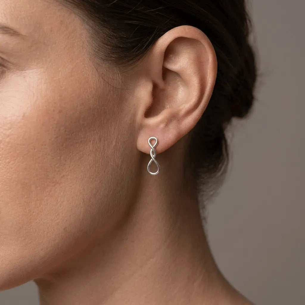 Infinity Knot Earrings – 925 Sterling Silber Ohrringe Unendlichkeitsknoten - Suzan Gold