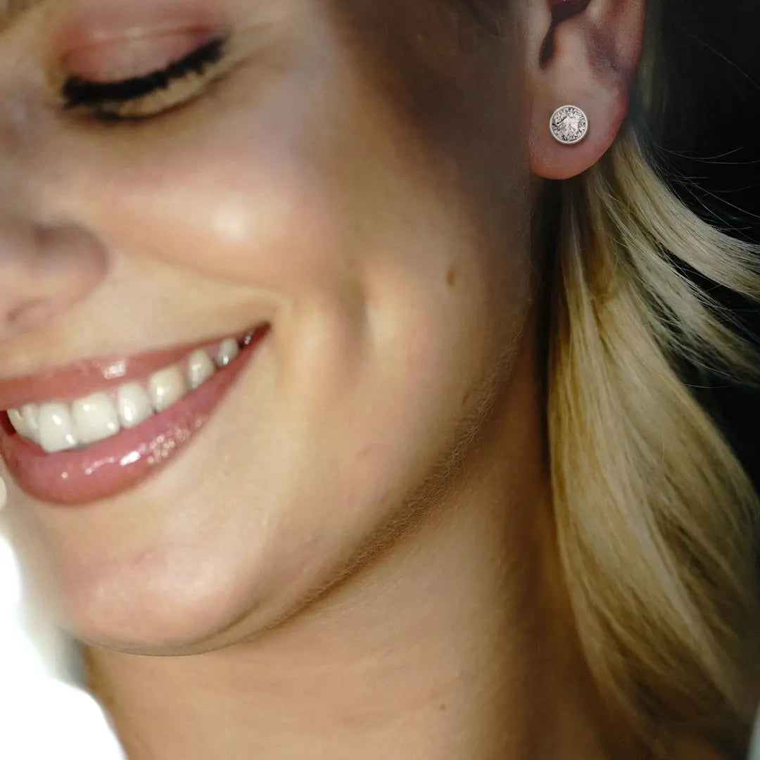 Silberohrringe Lunaya – Runde Zirkonia-Stecker aus 925 Silber Suzan Gold