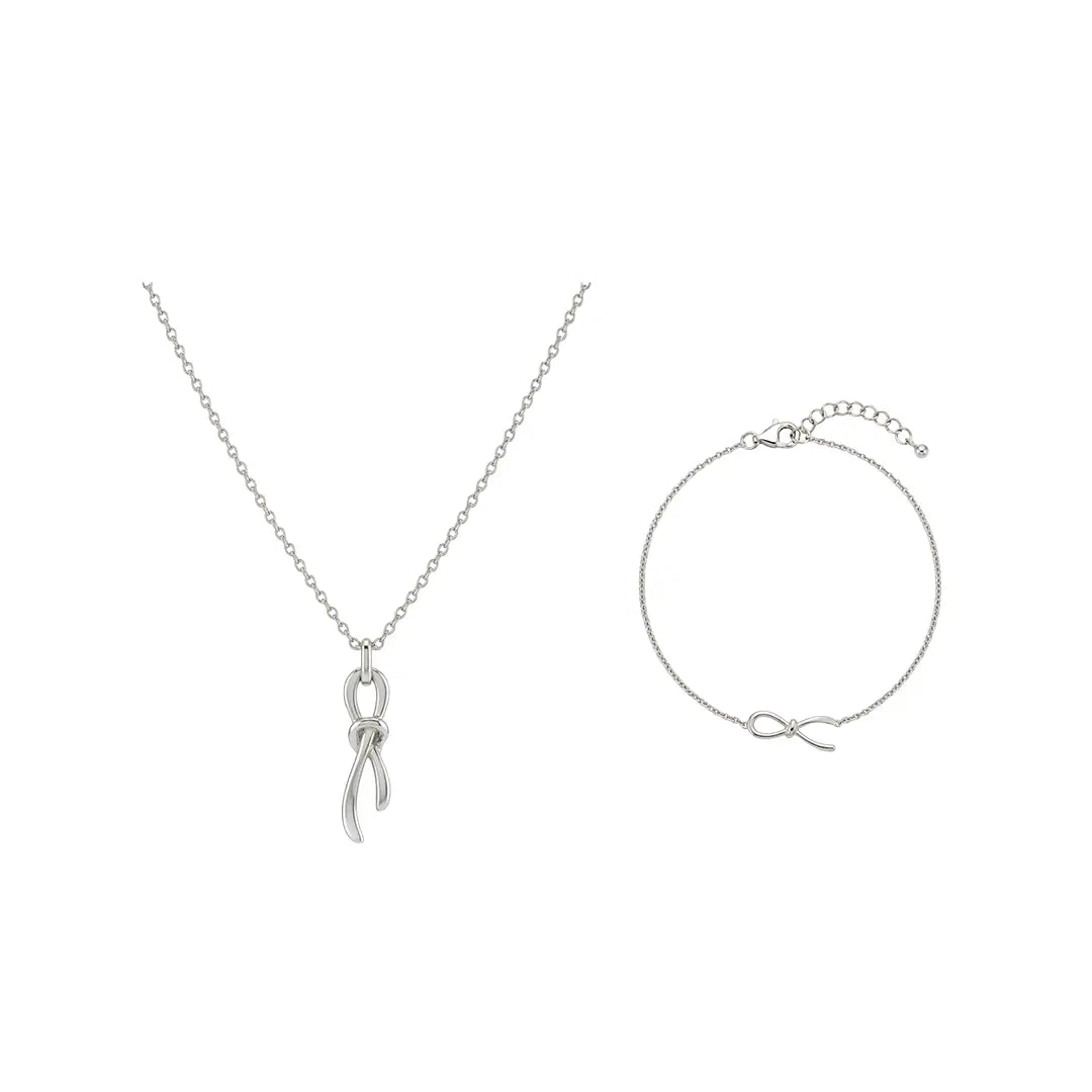 Nodessa – 925 Silber Schmuckset vergoldet mit Knoten Anhänger Suzan Gold