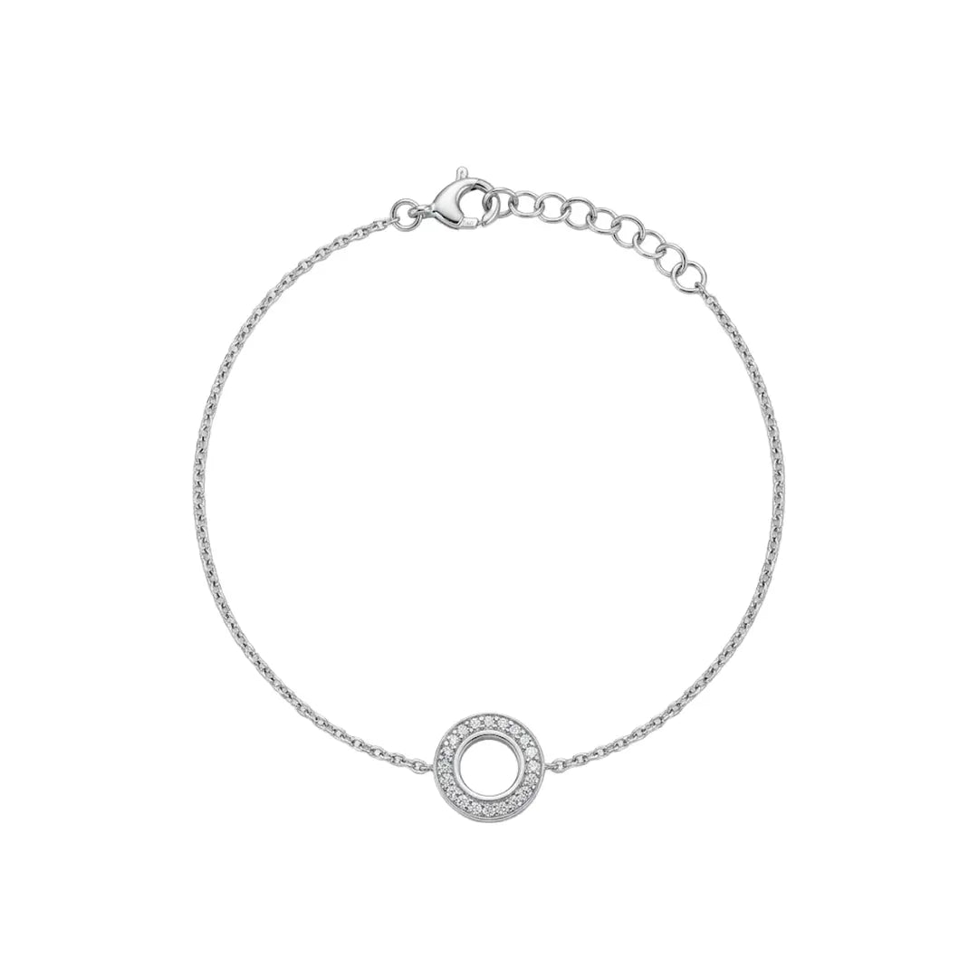 Circle Crystal Bracelet aus 925 Sterling Silber mit Zirkonia, filigraner Schmuck für Damen, eleganter zeitloser Klassiker.