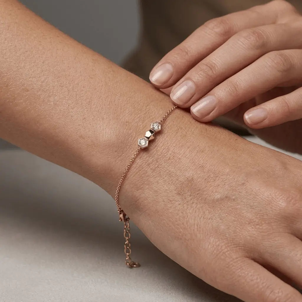Crystal Trio Bracelet – 925 Sterling Silber Armband mit Zirkonia Steinen - Suzan Gold