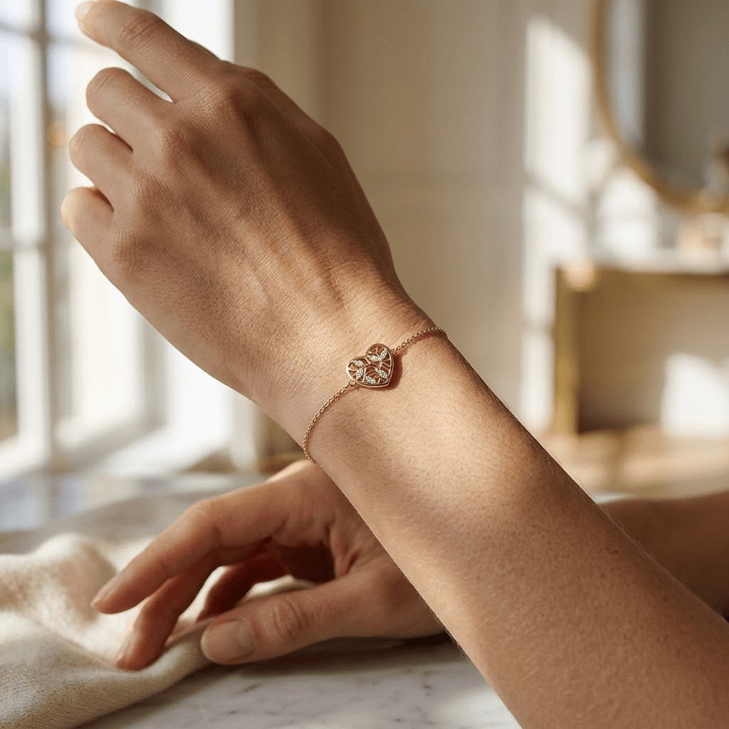 Herz Armband Zirkonia – 925 Sterling Silber Armband - Suzan Gold