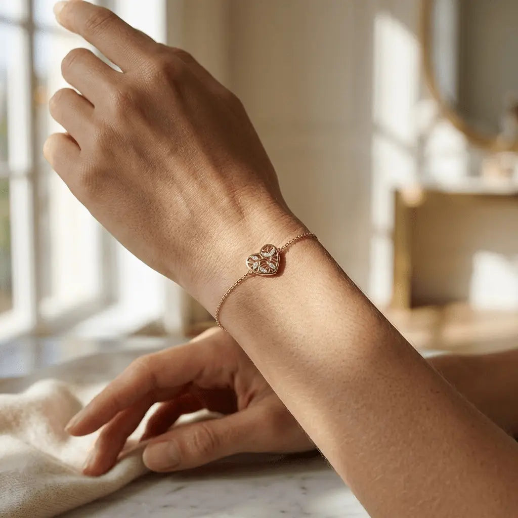 Herz Armband Zirkonia – 925 Sterling Silber Armband - Suzan Gold