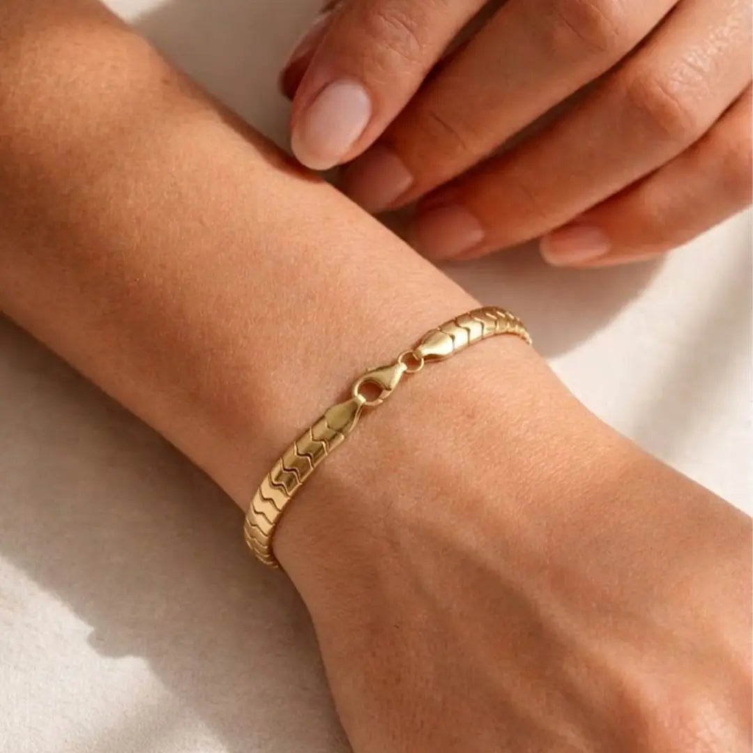 ZignaFlex – Flaches Gliederarmband aus 375 Echtgold Suzan Gold