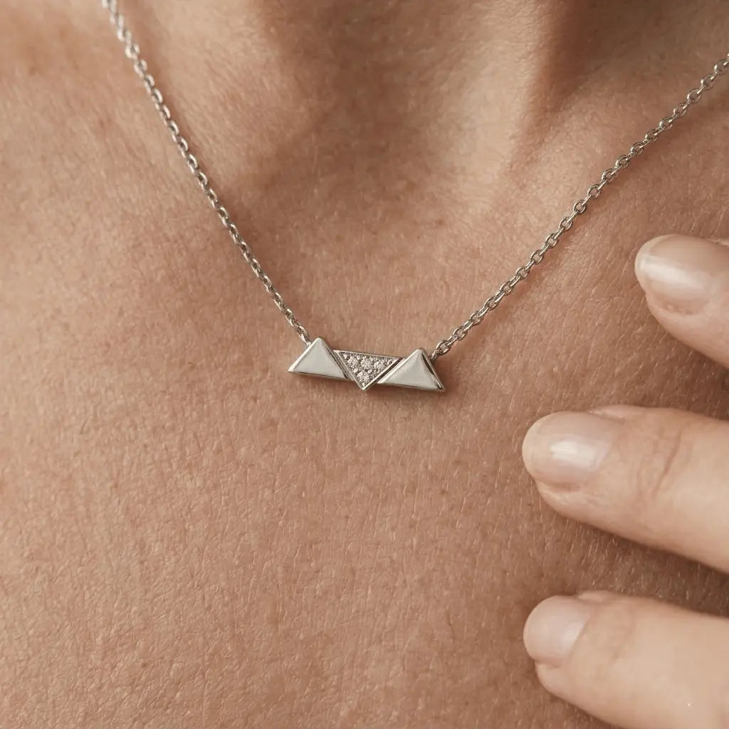 Dreieck Halskette 925 Sterling Silber – Damen Kette - Suzan Gold