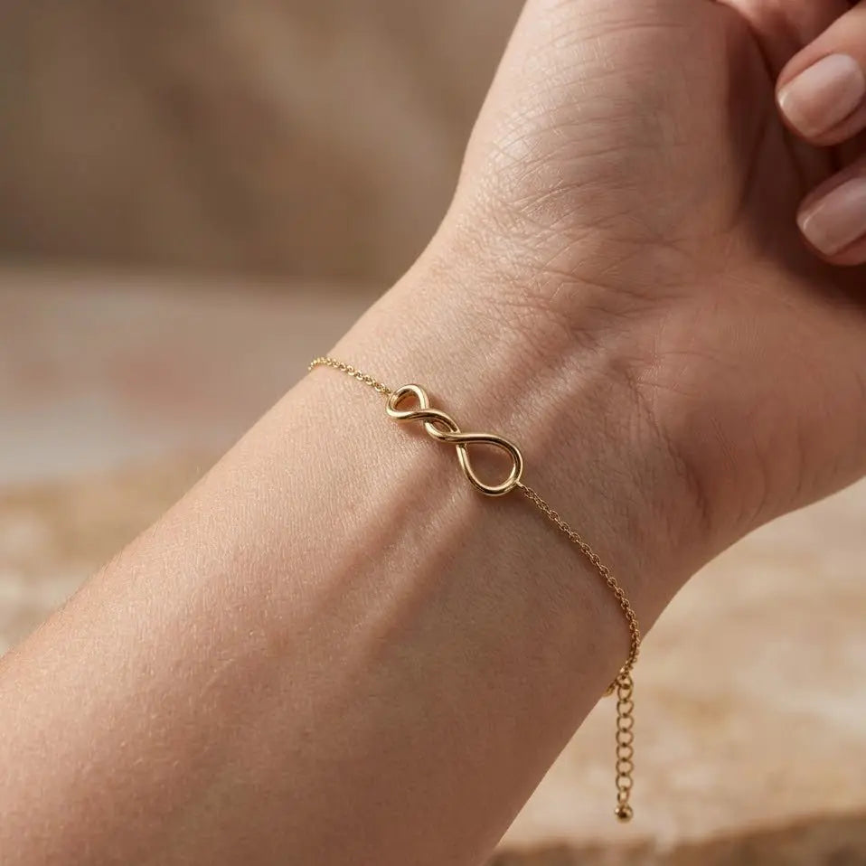 Infinity Bracelet – 925 Sterling Silber Armband mit Unendlich Symbol - Suzan Gold