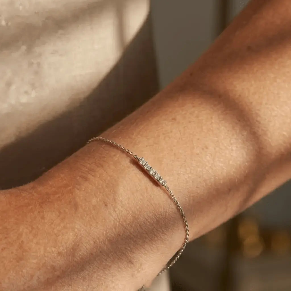 Bar Armband Zirkonia – 925 Sterling Silber Armband - Suzan Gold