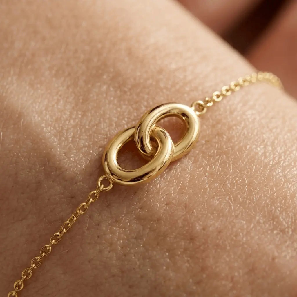 Glieder Armband 925 Sterling Silber – Damen Armband Knoten Design - Suzan Gold